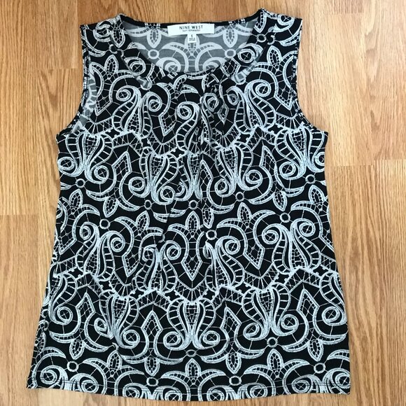 Nine West Chain Print Abstract Sleeveless Blouse Size S Bundle of Office Tops - Picture 7 of 13